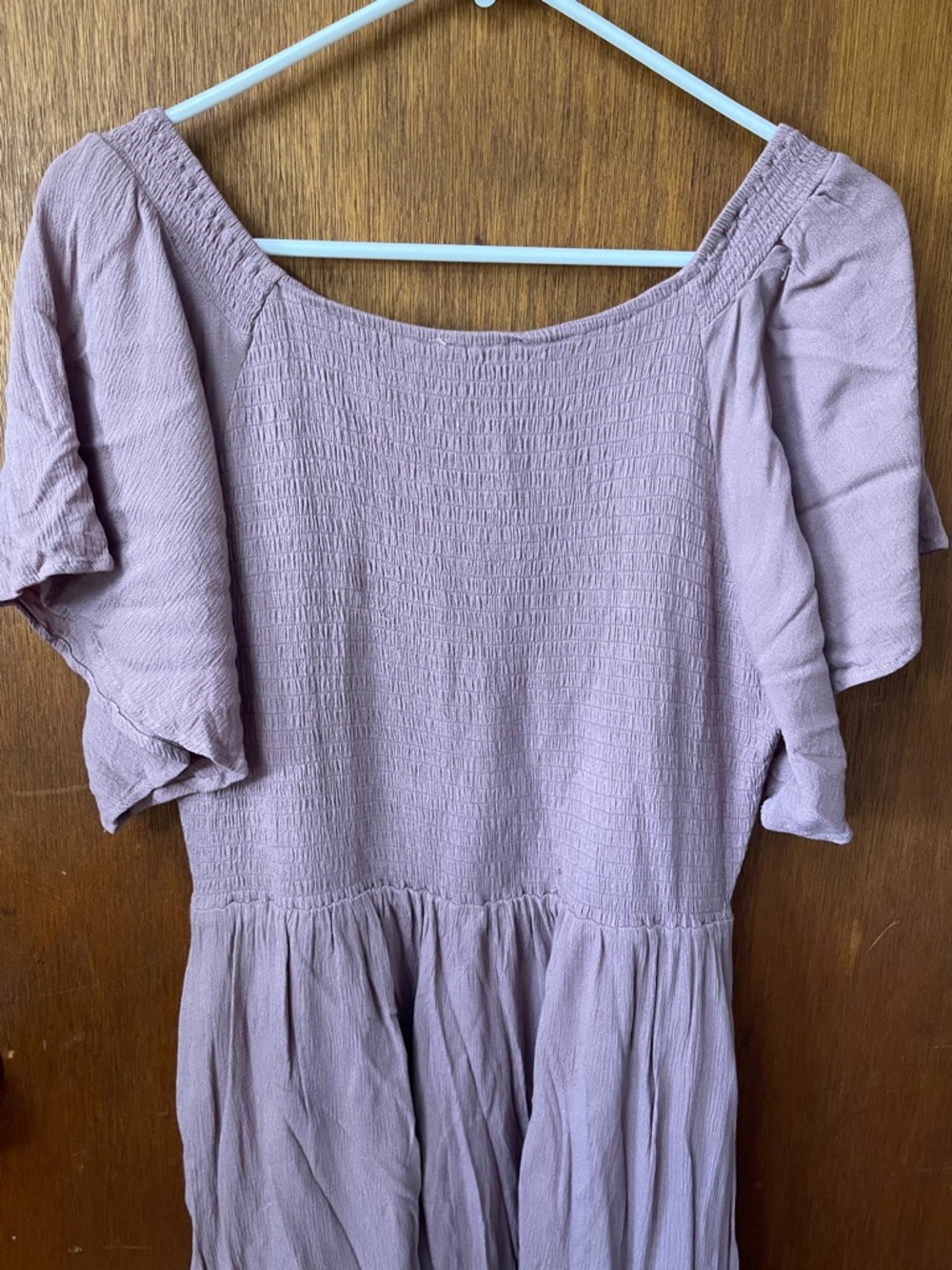In Loom lavender smocked flutter sleeve tiered maxi midi dress - Picture 8 of 9